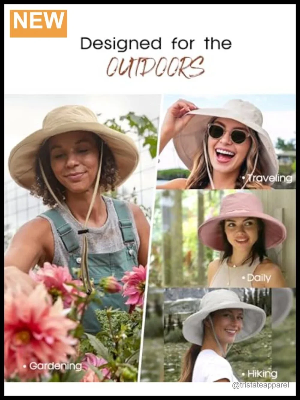 Sun Hat Wide Brim Ponytail UV Packable Hiking Travel Nylon